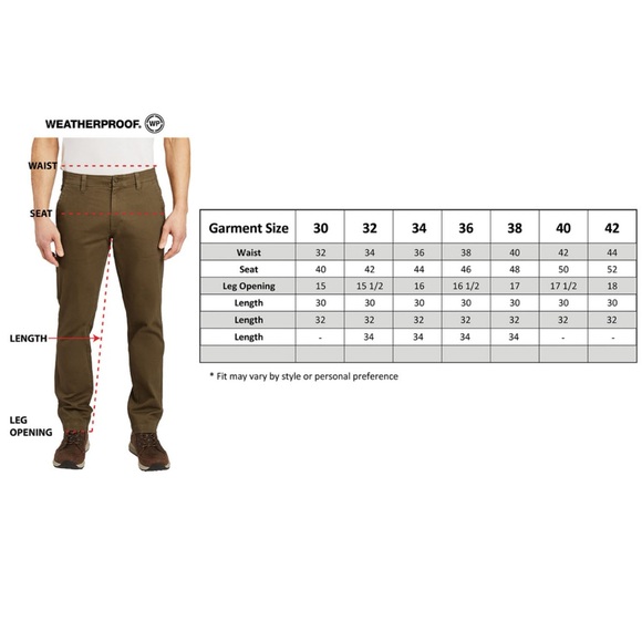 Men’s Weatherproof Pants - 40Wx30L - NWT - Picture 6 of 8